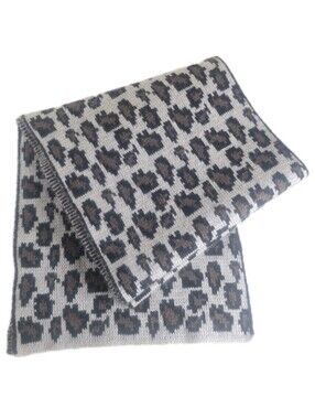 Holt Renfrew Wool Blend Cheetah Print Scarf 10"x75"